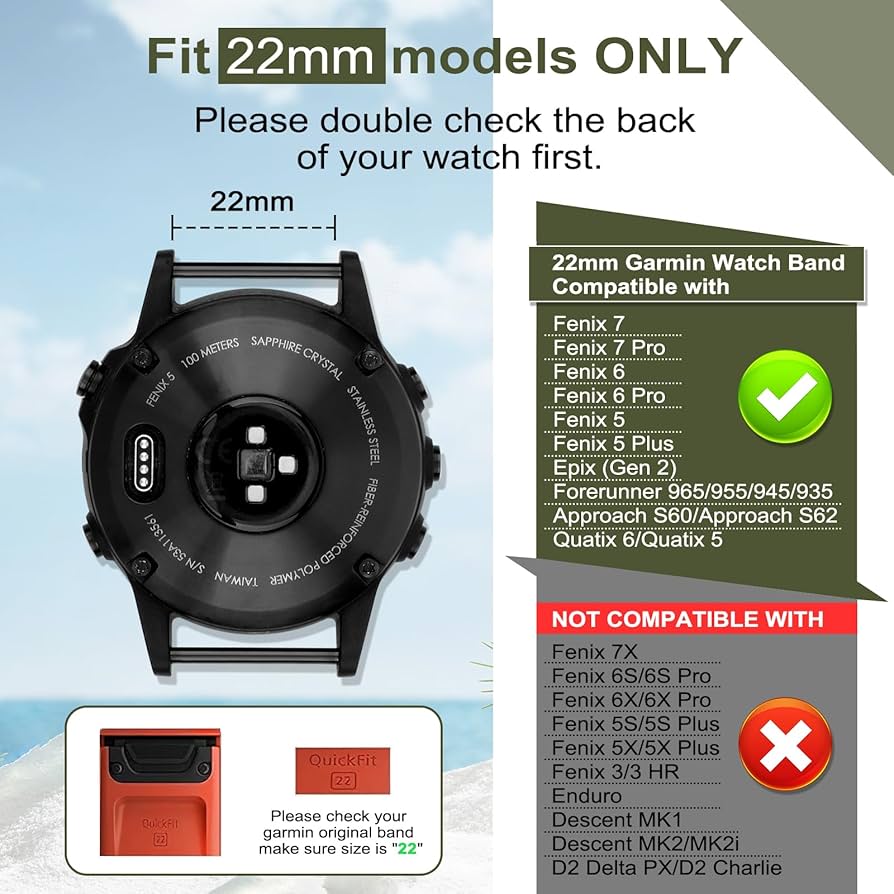 Amazon.co.jp: [Tiptops] QuickFit 22mm バンド Garmin Fenix 5